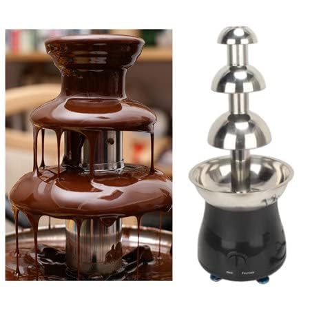 ZAEGO ZAEGO Electric Chocolate Fountain for Easter Party Stainless Steel Melting Heating Machine Pot for CheeseChocolate Fondue 1 Lts 3 Tier Melt Dipping Machine Warmer BBQ Sauce Strawberries Household  - Image 5