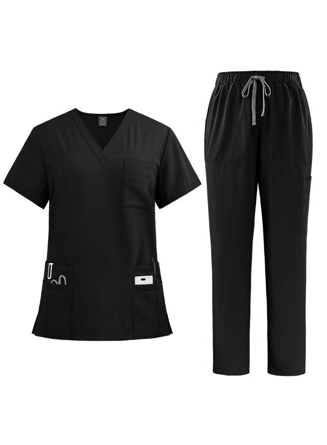 NIBEMINENT Women's Medical Scrubs Uniform Set 2-Piece, Unisex Fit Soft Scrubs Top & Pants - Image 1