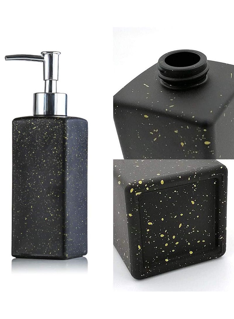 Festive Gallery 12 Ounces Soap Dispenser, Refillable Premium Glass Hand Dish Dispensers Pump Bottle for Bathroom Vanity Countertop and Kitchen Sink  - Image 2