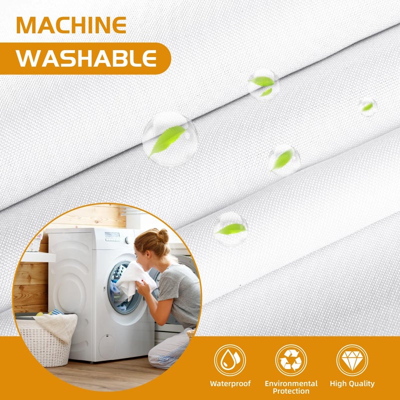 eachope 1 Pack Fabric Snap-in Shower Curtain Liner Replacement,Compatible with No Hook Shower Curtain with Snap in Liner, Removable & Water-Repellent,Machine Washable,70x57,White - Image 5