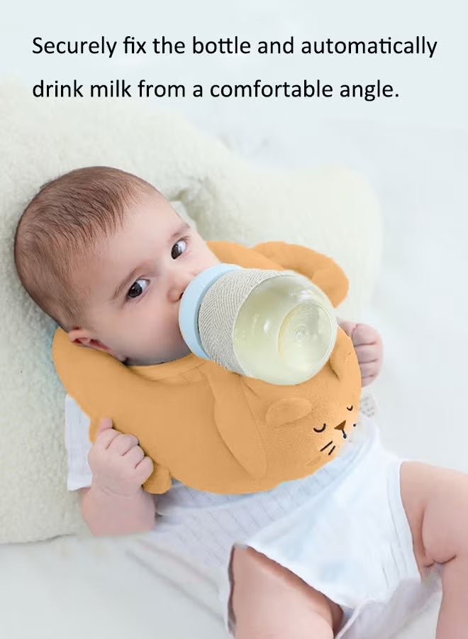 Berma Baby وسادة تغذية الطفل حامل زجاجة دعم الطفل حامل زجاجة الرضاعة وسادة تغذية الطفل وسادة مضادة للبصق لحديثي الولادة وسادة رأس مضادة للتحيز للأطفال - أصفر - Image 3