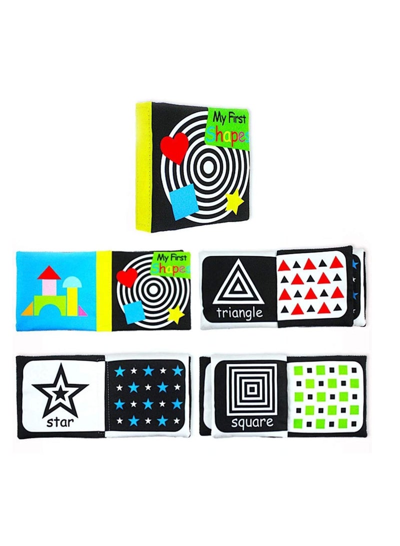 كتاب من القماش الإنجليزي للأطفال (أسود / أبيض مجموعة من 4 قطع) - Image 4