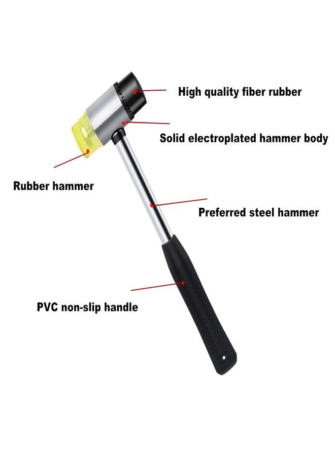 جيلوكيبو مطرقة مطاطية من النايلون برأسين مقاس 25 مم، مطرقة بلاستيكية ناعمة معدنية مزدوجة الجوانب للمجوهرات والنجارة والجلود والحرف اليدوية وتركيب الأرضيات (عبوة من قطعتين) - Image 4