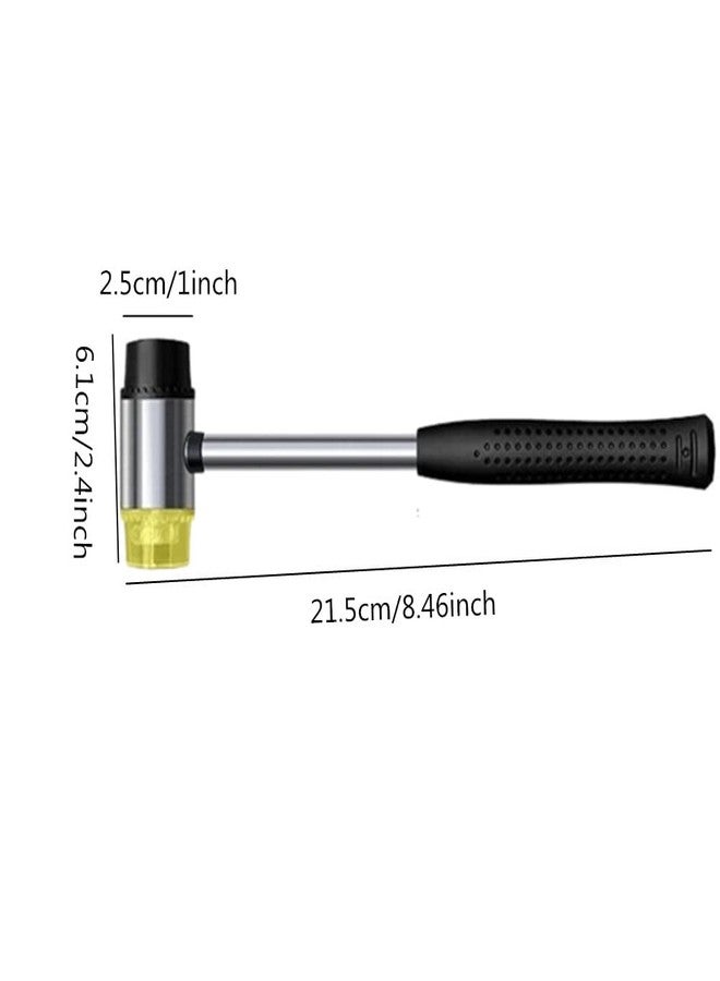 جيلوكيبو مطرقة مطاطية من النايلون برأسين مقاس 25 مم، مطرقة بلاستيكية ناعمة معدنية مزدوجة الجوانب للمجوهرات والنجارة والجلود والحرف اليدوية وتركيب الأرضيات (عبوة من قطعتين) - Image 2