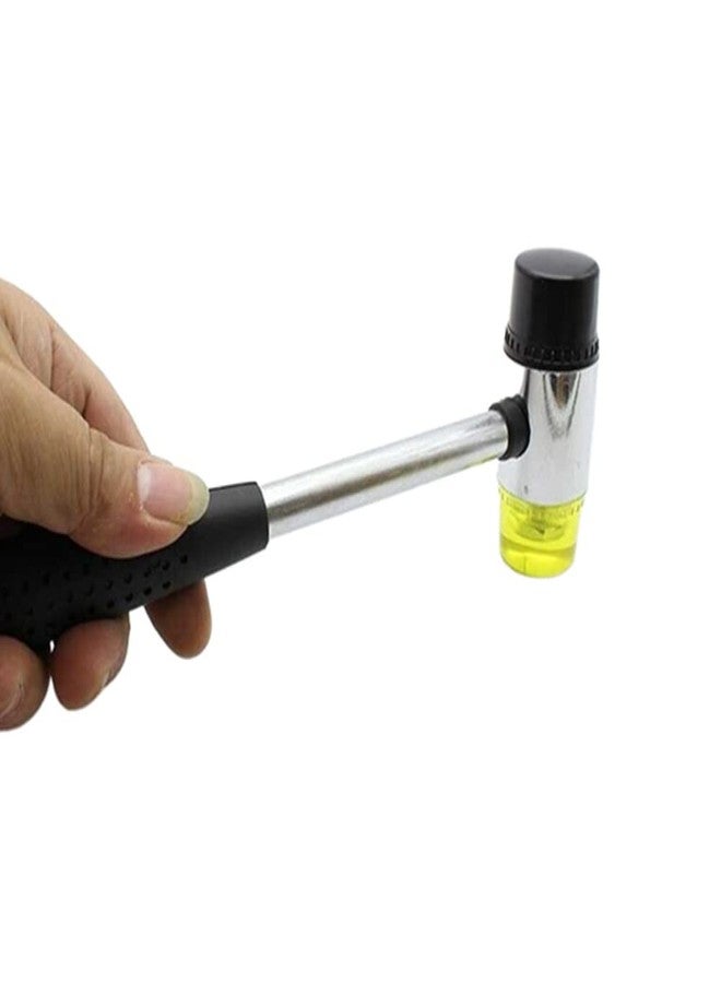 جيلوكيبو مطرقة مطاطية من النايلون برأسين مقاس 25 مم، مطرقة بلاستيكية ناعمة معدنية مزدوجة الجوانب للمجوهرات والنجارة والجلود والحرف اليدوية وتركيب الأرضيات (عبوة من قطعتين) - Image 5