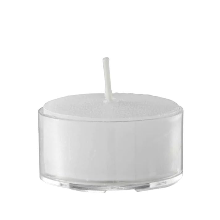D'Light Online Clear Cupped Extended Burn 7 Hour Long Burn Unscented White Tealight Candles in Clear Plastic Cups Small Candles for Home Decoration, Restaurants and Weddings - Set of 100 - Image 3