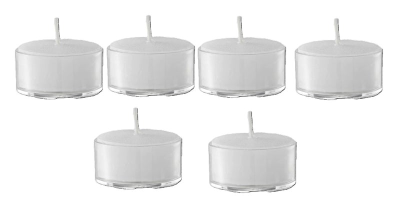 D'Light Online Clear Cupped Extended Burn 7 Hour Long Burn Unscented White Tealight Candles in Clear Plastic Cups Small Candles for Home Decoration, Restaurants and Weddings - Set of 100 - Image 1