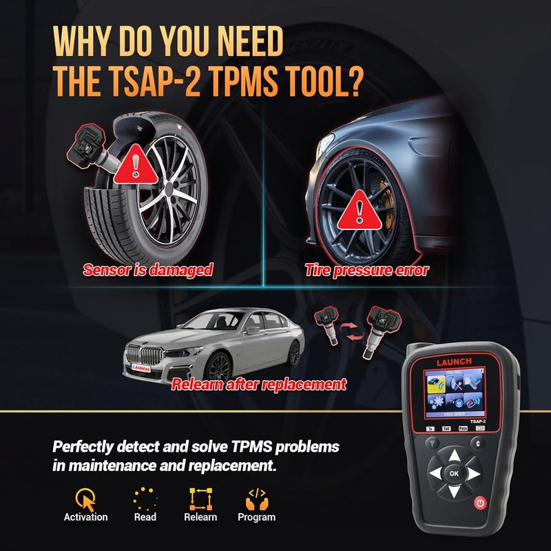 LAUNCH TSAP-2 TPMS Tool - Activate, Read, and Relearn All TPMS Sensors - Image 2