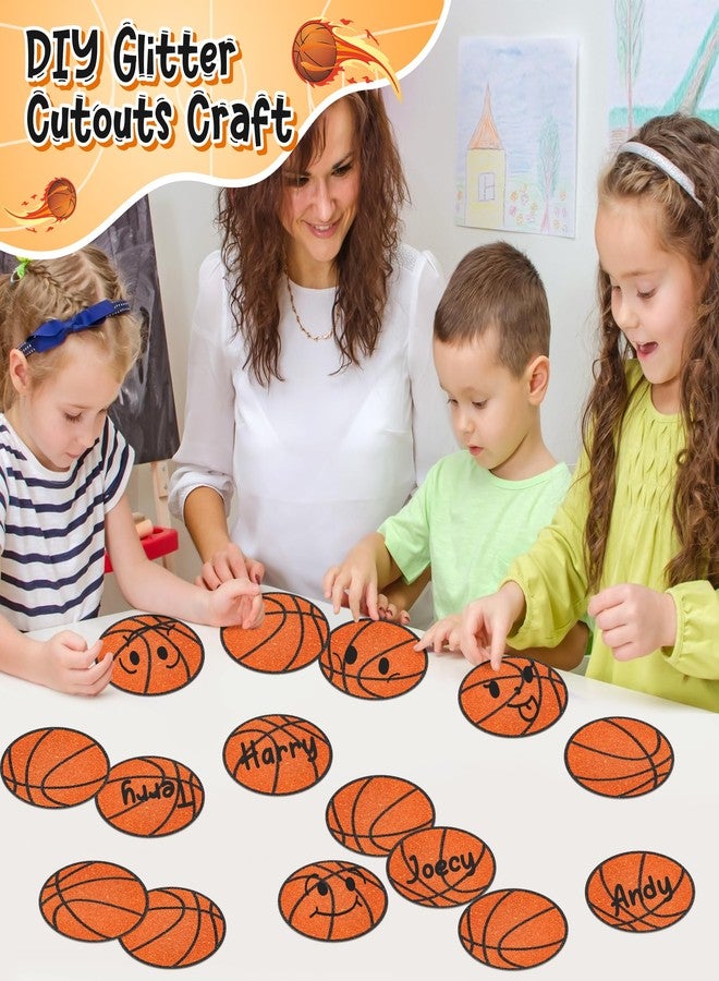قصاصات ورقية لامعة على شكل كرة سلة من BWkoss - 100 قطعة، مثالية لتزيين لوحات الإعلانات الرياضية، وحفلات استقبال المولود، وأعياد الميلاد، والفصول الدراسية، وأيام الألعاب، وتزيين الجدران. - Image 5