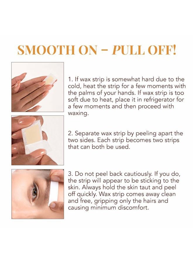 GiGi Hair Removal Wax Strips for Face, Pre-Waxed with GiGi All-Purpose Honee Formula, Facial Waxing Kit For Women, 12 Strips + Post Epilation Lotion - Image 3