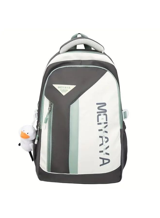 Gray Lightweight Laptop Backpack Large Capacity Shock Absorbing Compartment for Work Travel School - Image 1