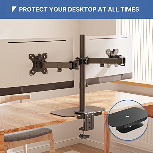 IMtKotW Monitor Mount Reinforcement Plate for Thin, Glass and Other Fragile Tabletop, Steel Bracket Plate Compatible with Most Monitor Stand C-Clamp Installation,Black - Image 2