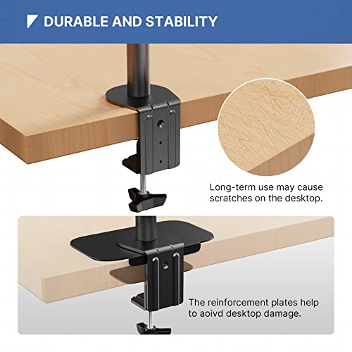 IMtKotW Monitor Mount Reinforcement Plate for Thin, Glass and Other Fragile Tabletop, Steel Bracket Plate Compatible with Most Monitor Stand C-Clamp Installation,Black - Image 4