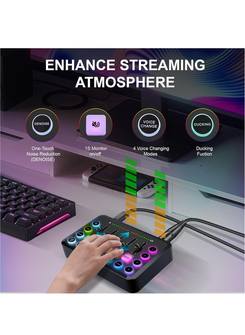 XiuWoo Podcast Equipment Bundle includes audio mixer and microphone, ideal for video production, live streaming, gaming voiceovers. Compatible with various operating systems and software  - Image 4