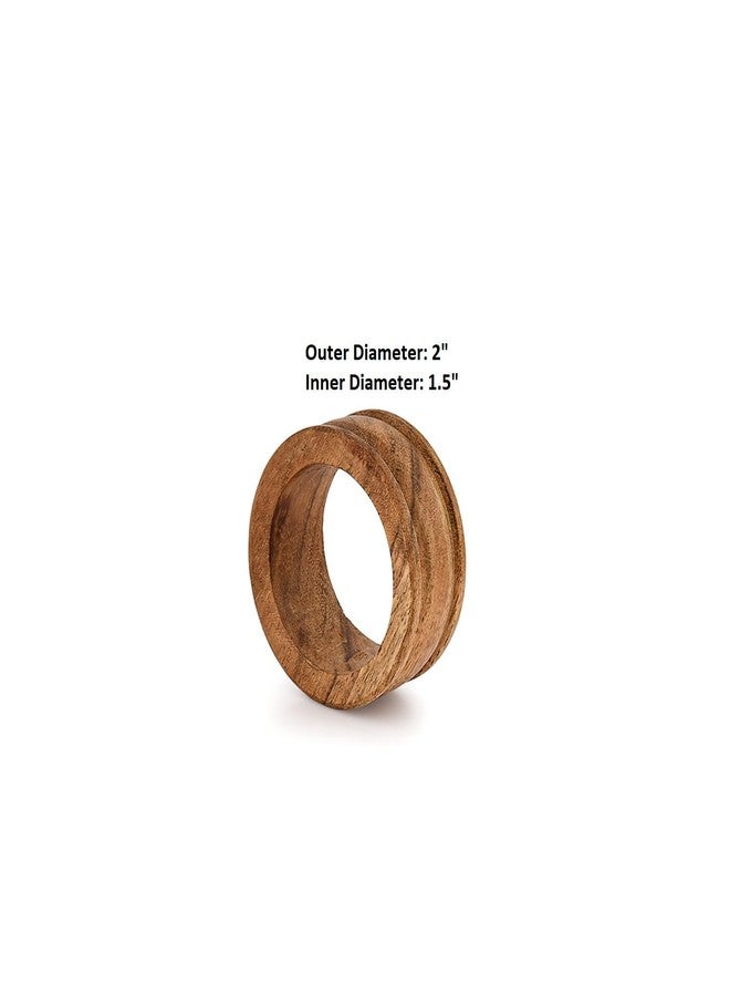BHAVATU Napkin Rings Acacia Wood Set of 12 for Dinner Table Decoration | Napkin Ring for Home and Kitchen Décor Festive Party Gift Farmhouse for Table - Image 5