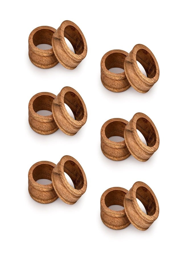 BHAVATU Napkin Rings Acacia Wood Set of 12 for Dinner Table Decoration | Napkin Ring for Home and Kitchen Décor Festive Party Gift Farmhouse for Table - Image 2