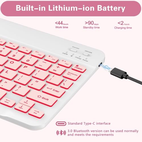 Meyaar Case Keyboard for Samsung Galaxy Tab A9 Plus / A9+ 11inch 2023 - Detachable Magnetic Key Board, Slim Case with S Pen Holder, Auto Sleep/Wake (Black, Keyboard Without Backlight) - Image 3