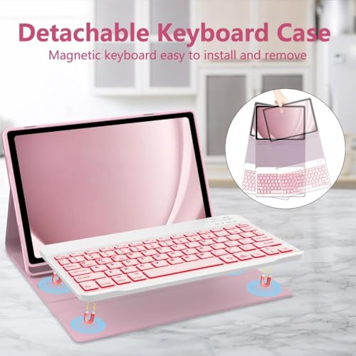 Meyaar Case Keyboard for Samsung Galaxy Tab A9 Plus / A9+ 11inch 2023 - Detachable Magnetic Key Board, Slim Case with S Pen Holder, Auto Sleep/Wake (Black, Keyboard Without Backlight) - Image 5
