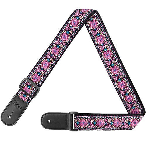 BestSounds Ukulele Strap, Jacquard Weave Adjustable Uke Mandolin Shoulder Straps for Adult & Kids, Ukulele Button Accessories (Pink) - Image 4