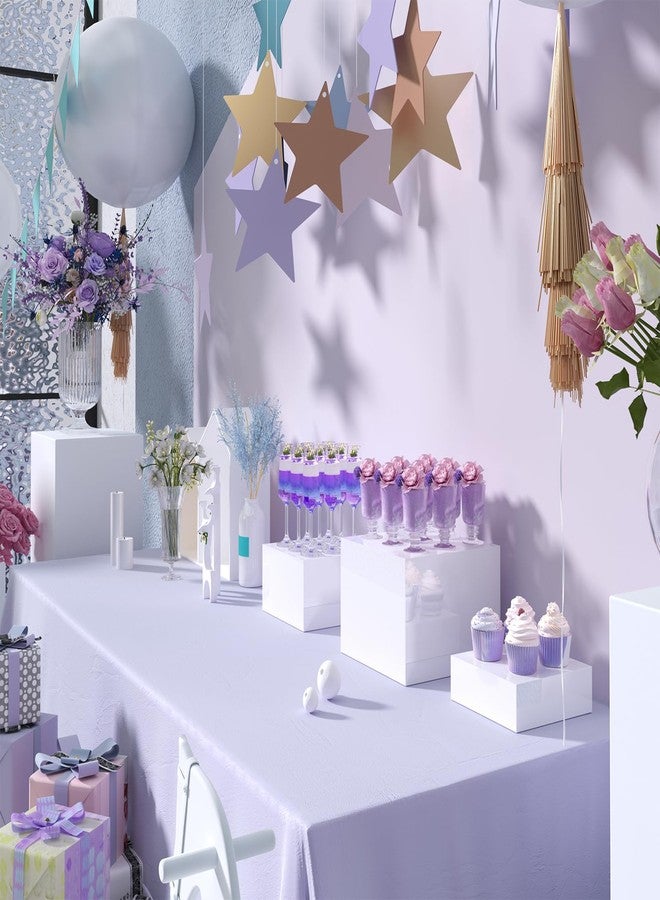 PITBVO Buffet Risers, Food Display Risers for Party, White Acrylic Risers Display Stand for Buffet Table, Catering Displays for Dessert, Cube Box Nesting Riser with Hollow Bottoms (6"x7"x8" 6PCS) - Image 2