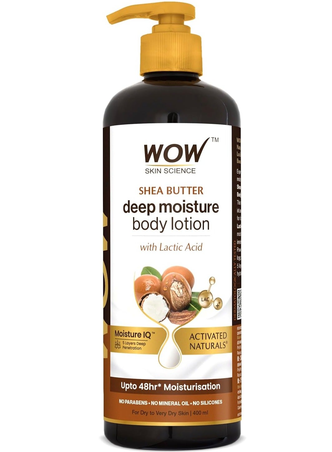 WOW Skin Science Shea Butter and Cocoa Butter Moisturizing Body Lotion 400ML