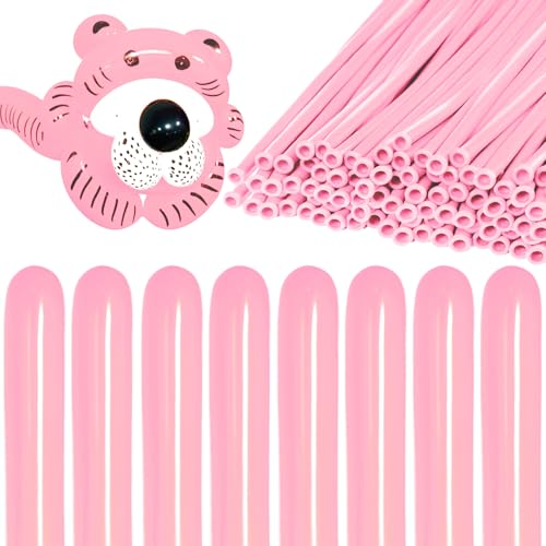 KAWKALSH 260 Light Pink Long Balloons for Balloon Garland Thickening Skinny Latex Twisting Animals Modeling Christmas Birthday Wedding Party Festival Decorations 100pcs - Image 1