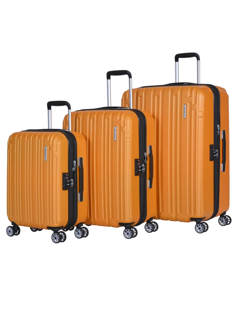 إيمينينت Hard Case Travel Bags Makrolon Polycarbonate Lightweight Expandable Zipper Trolley Luggage Set And Robust 4 Quiet Wheels With TSA Lock Kg82 Yellow