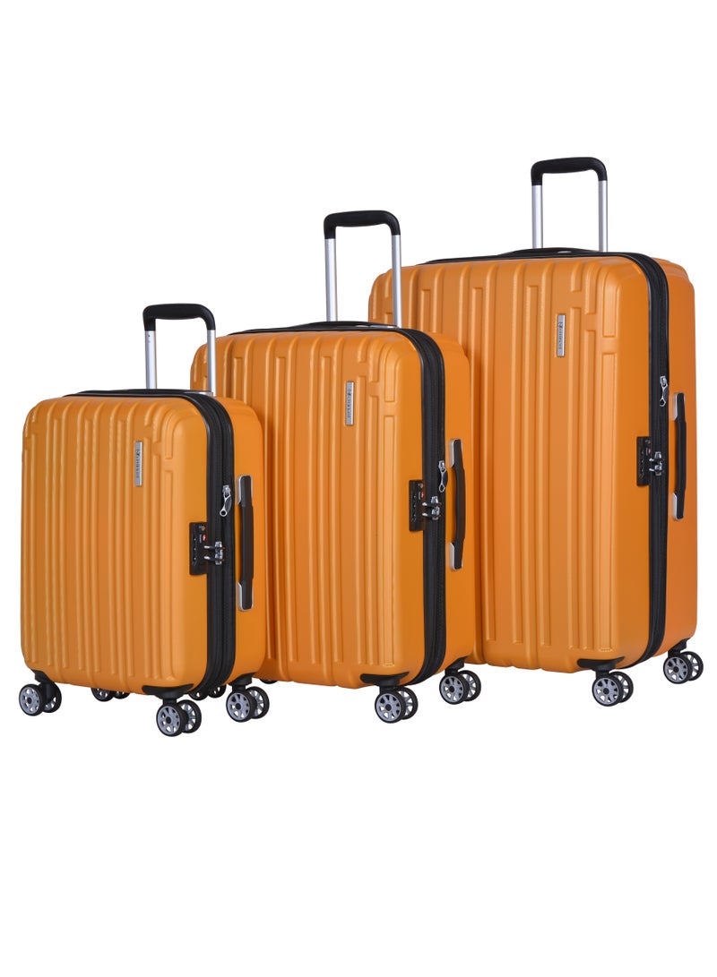 إيمينينت حقيبة سفر متينة من البولي كربونات ماكرولون خفيفة الوزن قابلة للتوسيع بعجلات هادئة وقفل  لون أصفر - Image 1