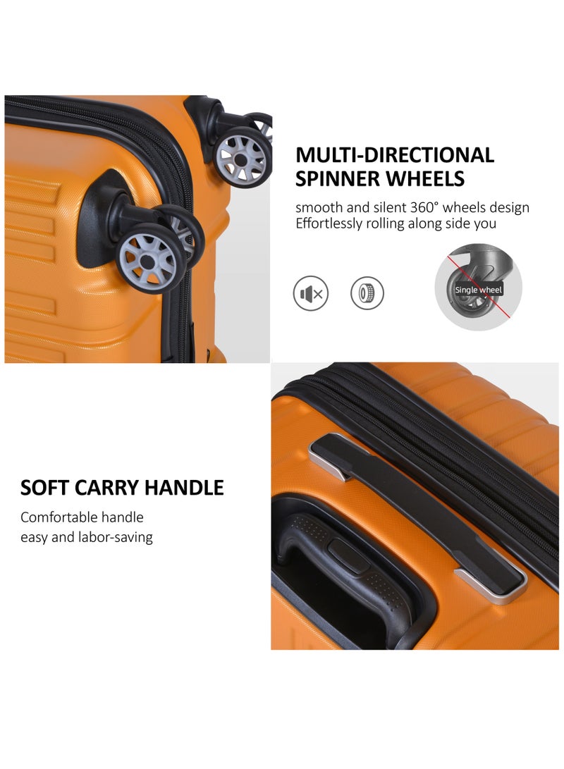 إيمينينت حقيبة سفر متينة من البولي كربونات ماكرولون خفيفة الوزن قابلة للتوسيع بعجلات هادئة وقفل  لون أصفر - Image 5