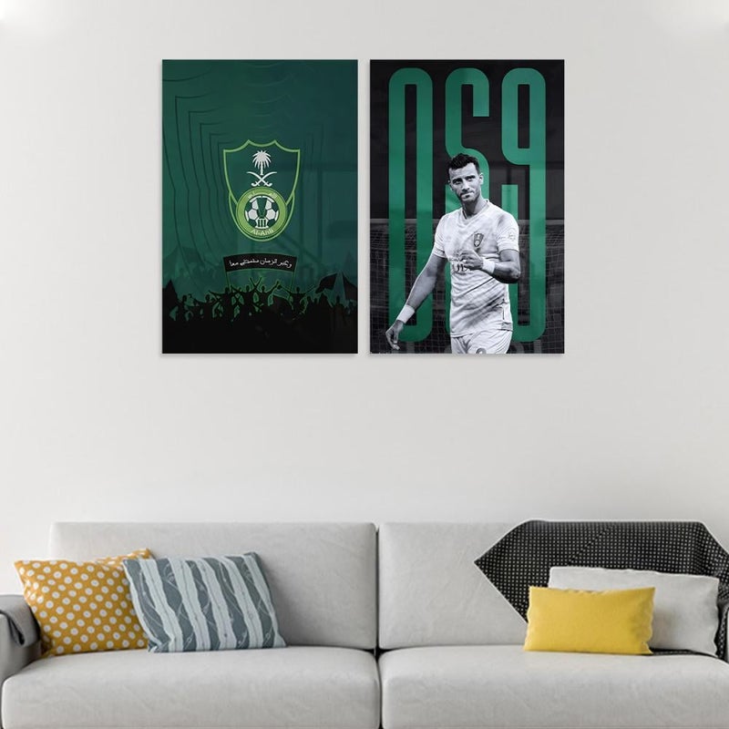 Marktna A double canvas painting with the design of Al Ahly Club, total size 80x60 cm - Image 2