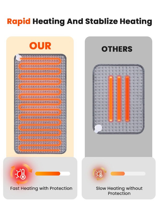 أنيوي وسادة التدفئة ، وسادات التدفئة الكهربائية لتخفيف الألم من الرقبة والكتف الخلفي ، وسادة الحرارة السريعة الكهربائية مع 9 إعدادات درجة الحرارة و 4 إعدادات توقيت ووظيفة الإغلاق التلقائي ، - Image 4