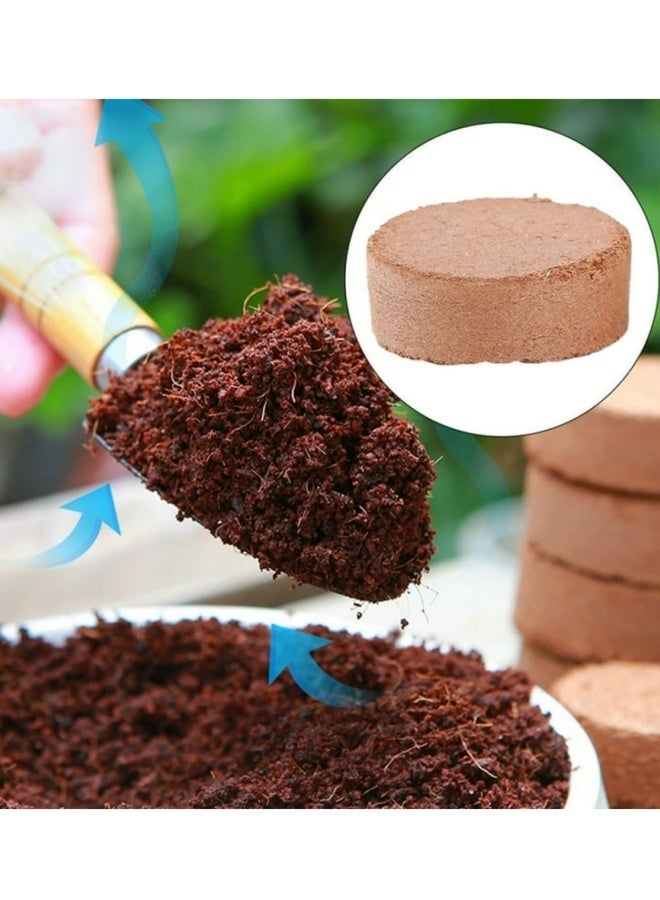 10 Pcs Compressed Coconut Peat Disk,Low-Salt Seedling Development Substrate for Seed Starting, Gardening, Potting, and Organic Plant Care – Expands with Water – Eco-Friendly Peat Moss Alternative - Image 2
