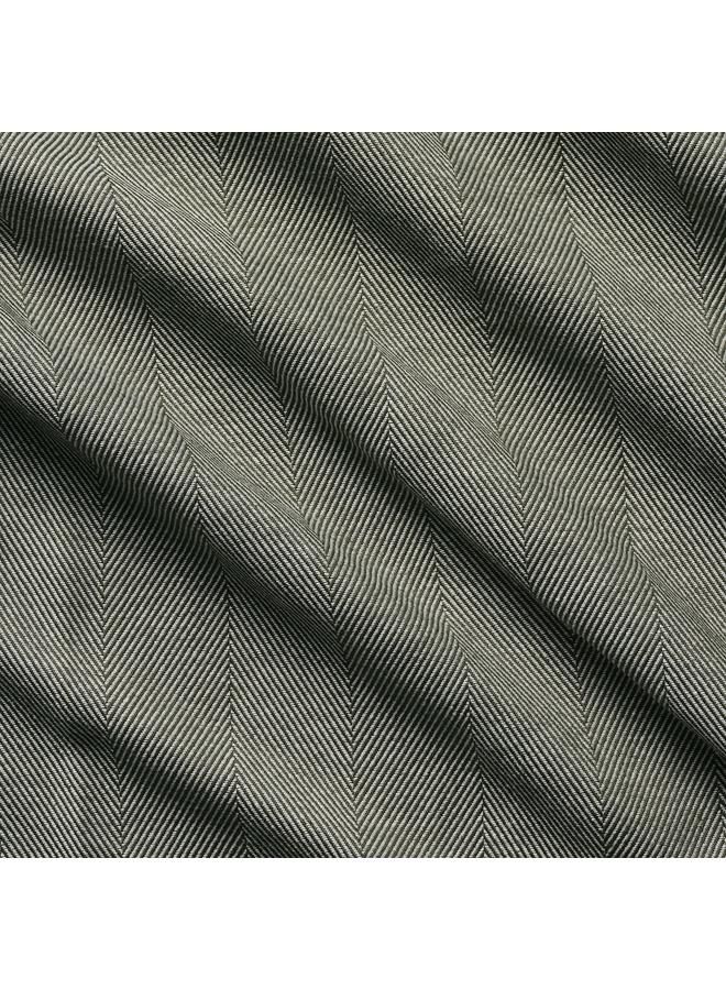 زبون ستائر تعتيم الغرفة، زوج واحد، مع شريط رأسي/أخضر غامق، 145x300 سم - Image 3