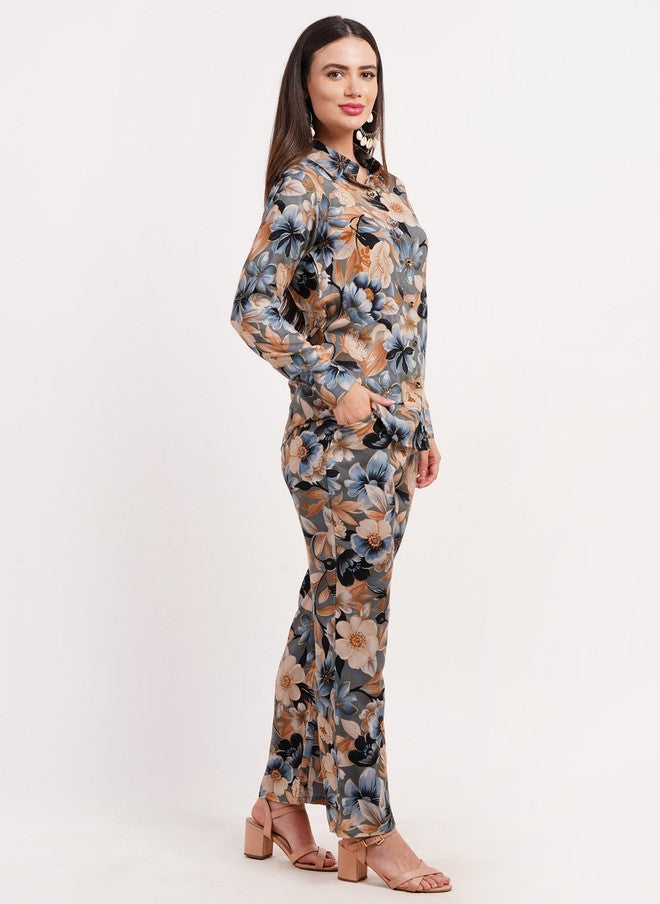 FIMS قميص مزخرف بالأزهار مع بنطلون - Image 4