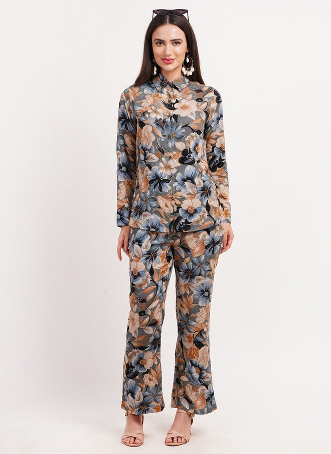FIMS قميص مزخرف بالأزهار مع بنطلون - Image 2
