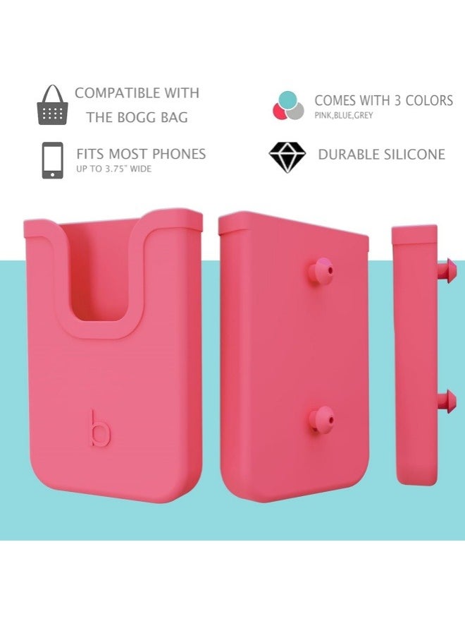 ILovhaprty Silicone Phone Holder Compatible with tote Bag, Soft Silicone Charm Insert Accessories and Attachment for Beach Bags, Generic Size Fits for iPhone and Android Phones-Coral red  - Image 3