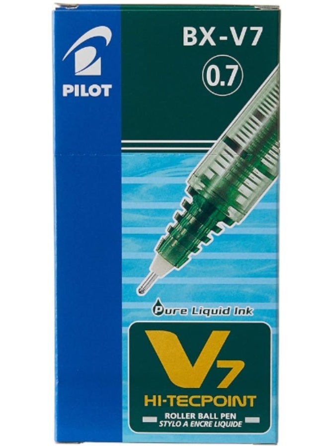 Pilot Hi-Tech Point 0.7 Green Pen, 12 Pens - Image 1