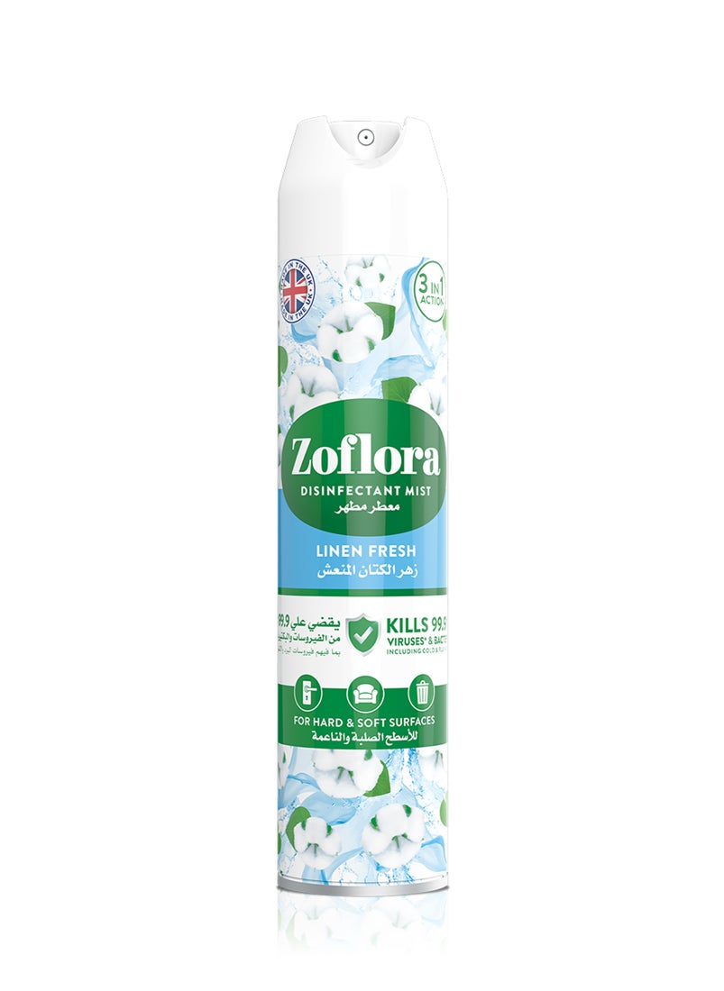 Zoflora Disinfectant Mist Linen Fresh Aerosol Spray 300ml  - Image 1