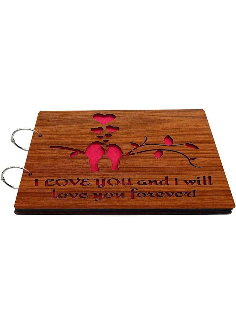 Generic UNNATII ENTERPRISES Natural Wood Elegance Handcrafted Wooden Photo Album for Cherished Memories 129  - Image 1