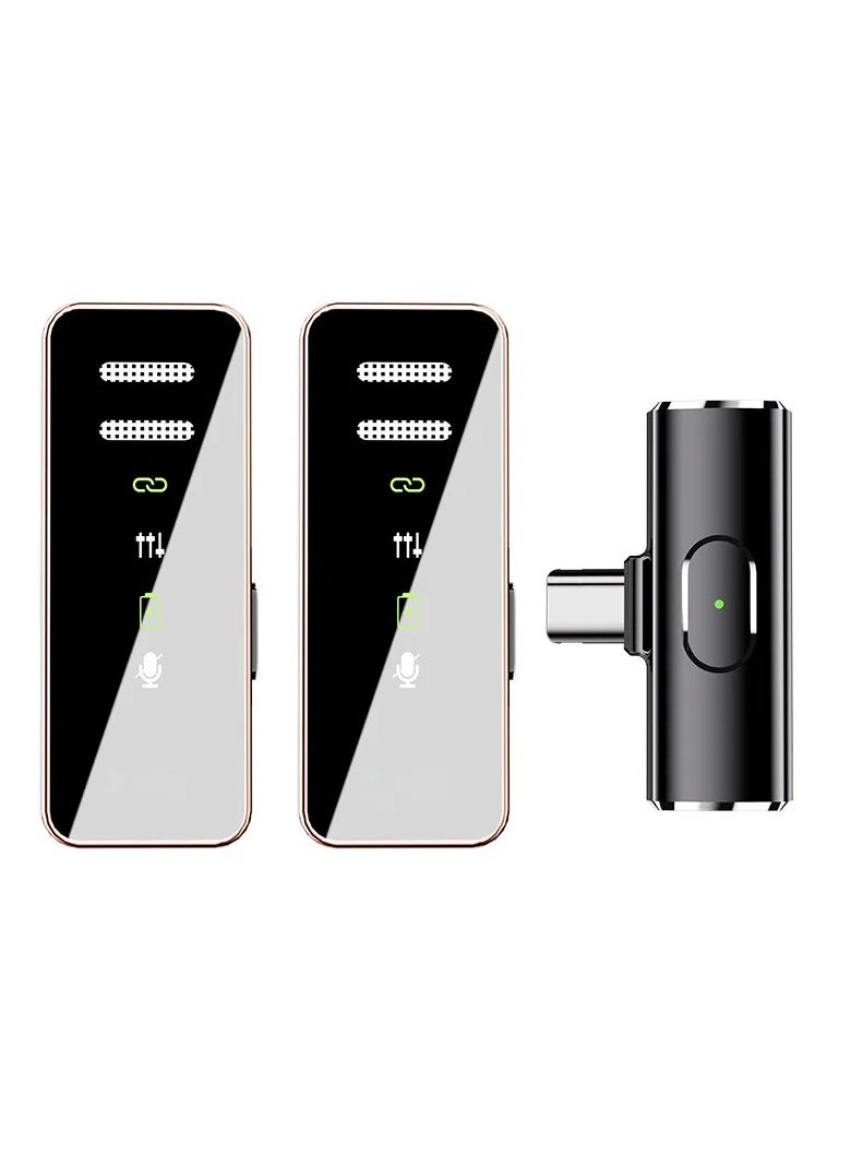 2 Pack Wireless Lavalier Microphones for iPhone, iPad - Crystal Clear Sound Quality for Recording, Live Streaming, Suitable for Apple interface
