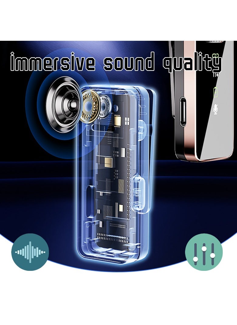 2 Pack Wireless Lavalier Microphones for iPhone, iPad - Crystal Clear Sound Quality for Recording, Live Streaming, Suitable for Apple interface