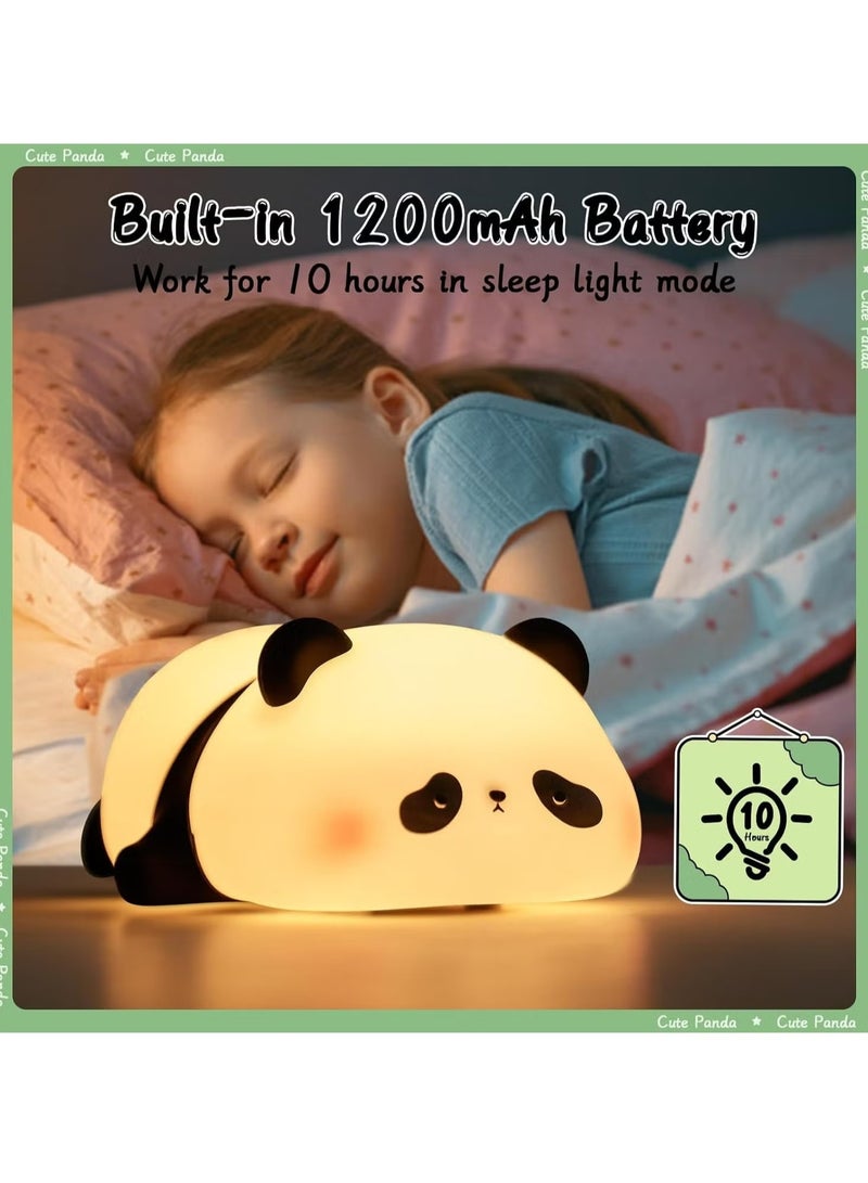 TIGER Children's Night Light – Cute Panda Lamp with 3 Light Modes, Dimmable, Timer, Touch Control, Silicone Night Lamp, USB Rechargeable, Ideal for Babies & Toddlers - Image 2