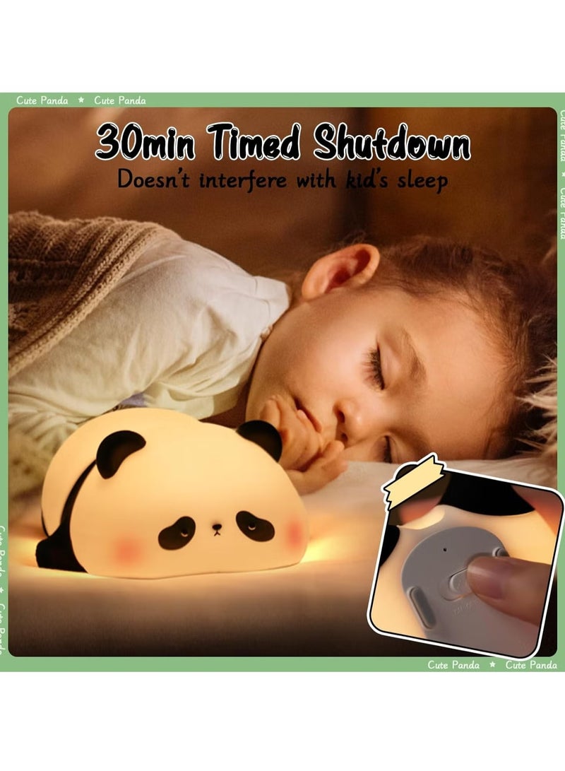 TIGER Children's Night Light – Cute Panda Lamp with 3 Light Modes, Dimmable, Timer, Touch Control, Silicone Night Lamp, USB Rechargeable, Ideal for Babies & Toddlers - Image 3