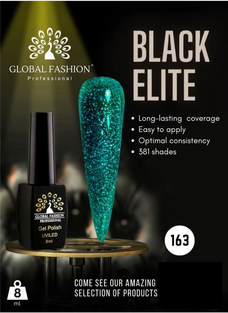 GLOBAL FASHION Global Fashion Black Elite Gel Polish | 132 Colors of Long-Lasting Elegance - 8ml | 163  - Image 2
