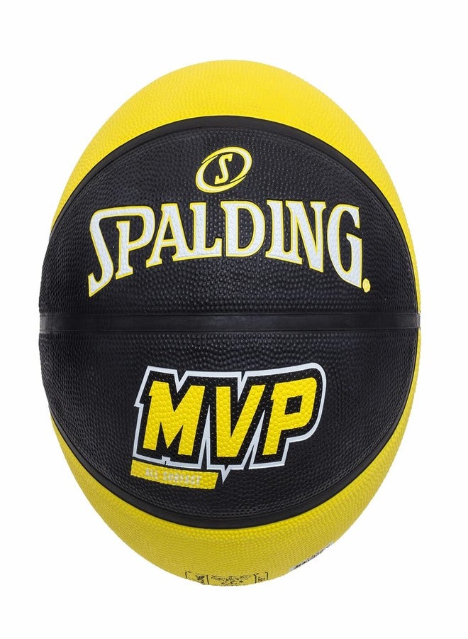 Spalding MVP 29.5" Rubber Moulded Indoor/Outdoor Basketball with Butyl Bladder + Free Air Pin (Yellow-Black) Size 7 - Image 1
