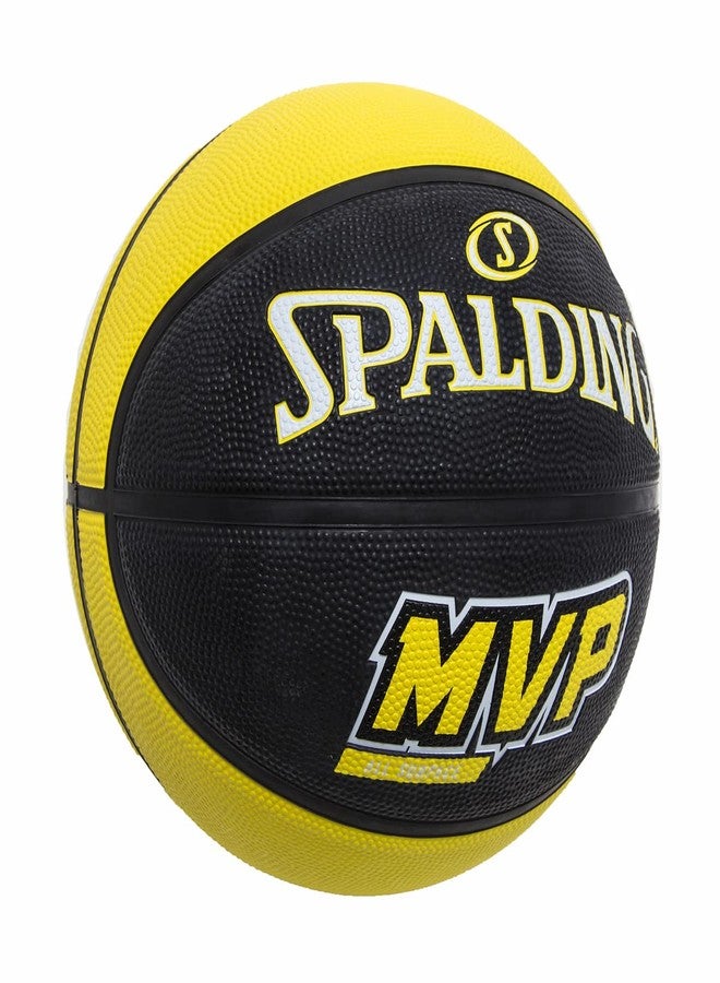 Spalding MVP 29.5" Rubber Moulded Indoor/Outdoor Basketball with Butyl Bladder + Free Air Pin (Yellow-Black) Size 7 - Image 3