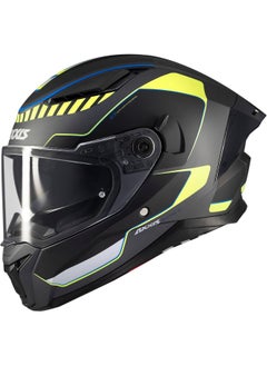 AXXIS AXXIS Panther Sv Gale Grey/Yellow Matte Full Face Motorcycle Helmet Size M with Approved Solar Lens  - Image 1