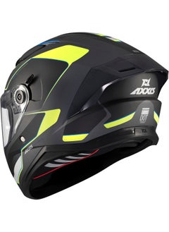 AXXIS AXXIS Panther Sv Gale Grey/Yellow Matte Full Face Motorcycle Helmet Size M with Approved Solar Lens  - Image 2