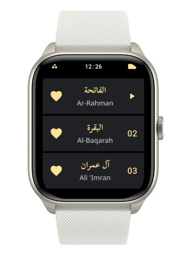 iQIBLA QURAN SMART WATCH Full Quran Recitation | Prayer Times Reminders | Daily Azkar | Hijri Calendar | HR & SPO2 Monitoring | Bluetooth Call  - Image 2