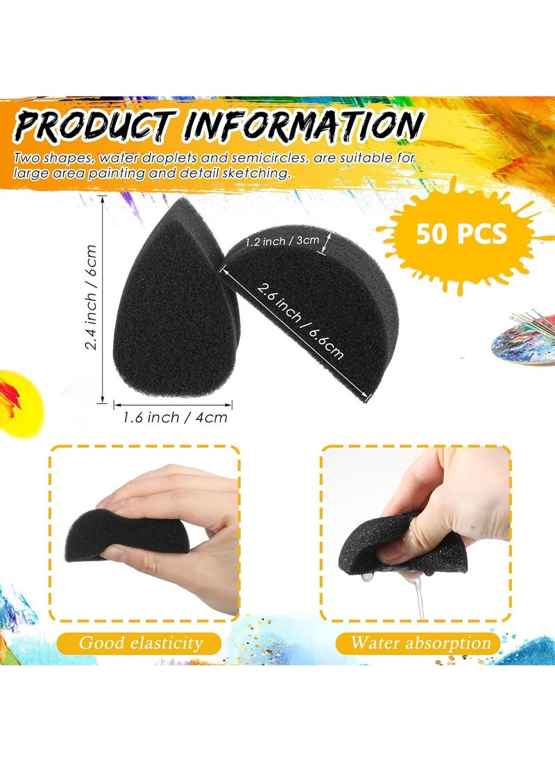 Zikra 50 Pcs Face Paint Sponges, Bulk Petals Face Painting Art Sponges High Density Face Painting Supplies for Art Work Body Crafts - Image 3